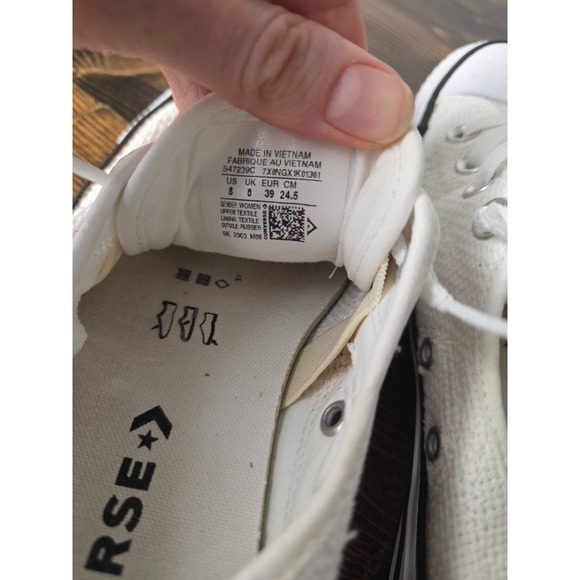 CONVERSE  All Star  Low Tops Women's Shoes Size 8 EU 39 White 547239C - Picture 10 of 11